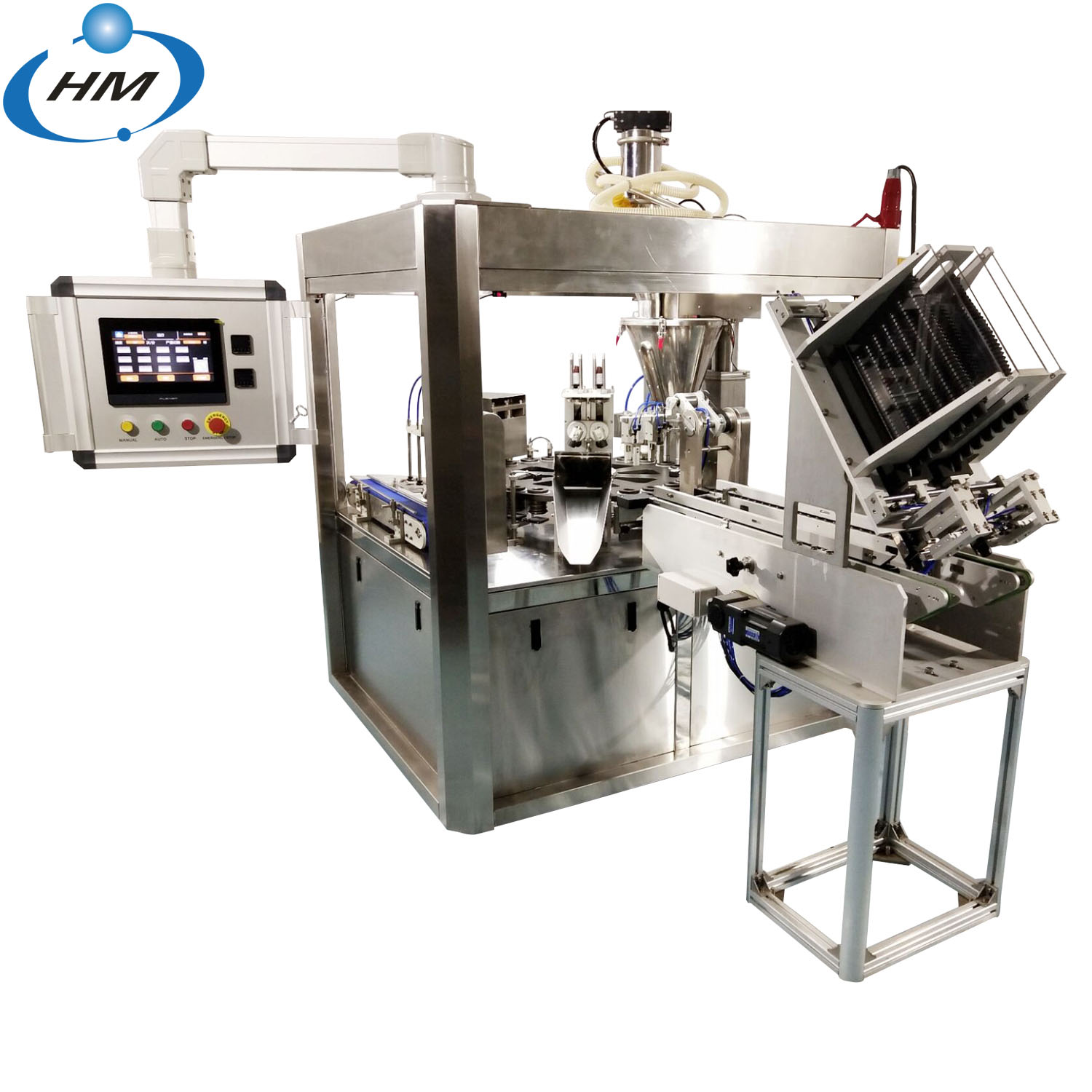 HM-2N New two line coffee capsule filling and sealing machine